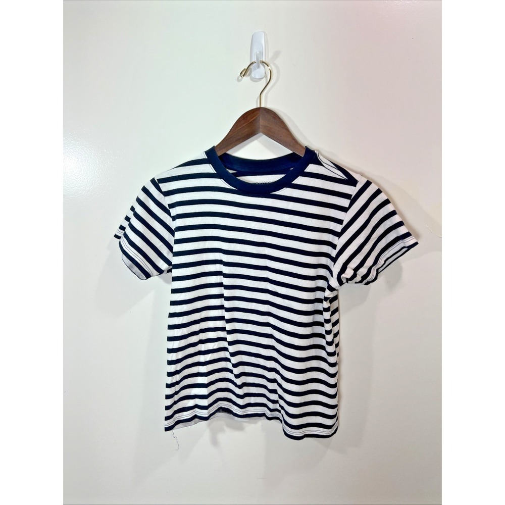 Mott & Bow Women's Striped T-Shirt Size XS Blue Timeless Preppy Capsule Wardrobe